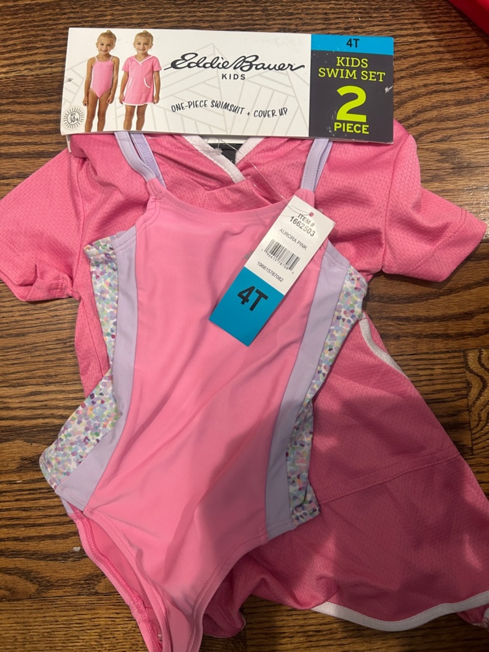 Eddie Bauer Girls Swimsuit & Cover Up Size 4T Pink NWT